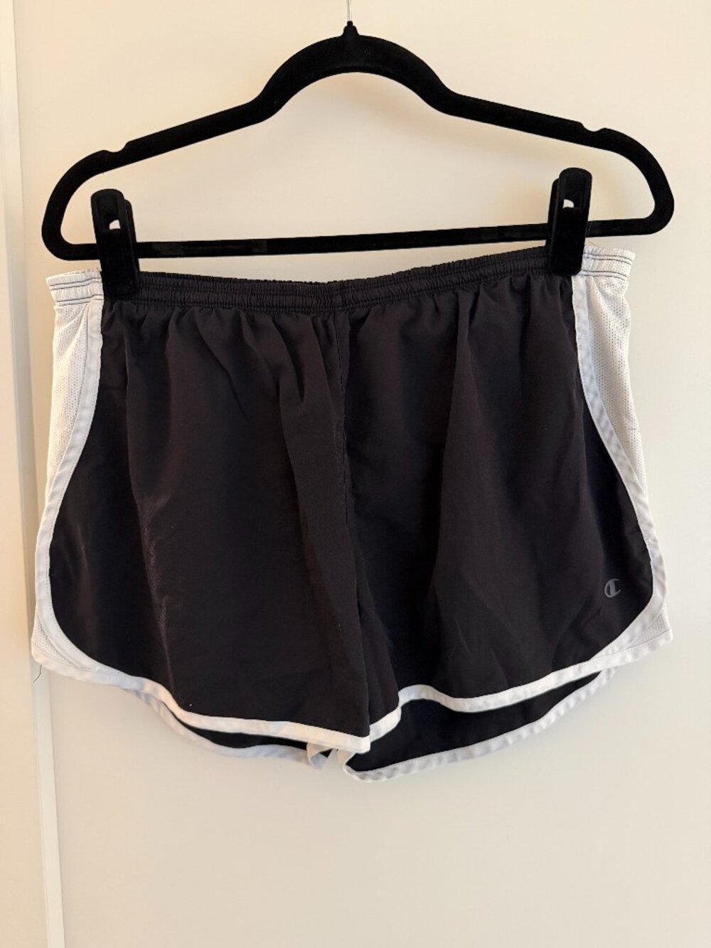Champion Athletic Shorts - Black/White Trim, Size Large